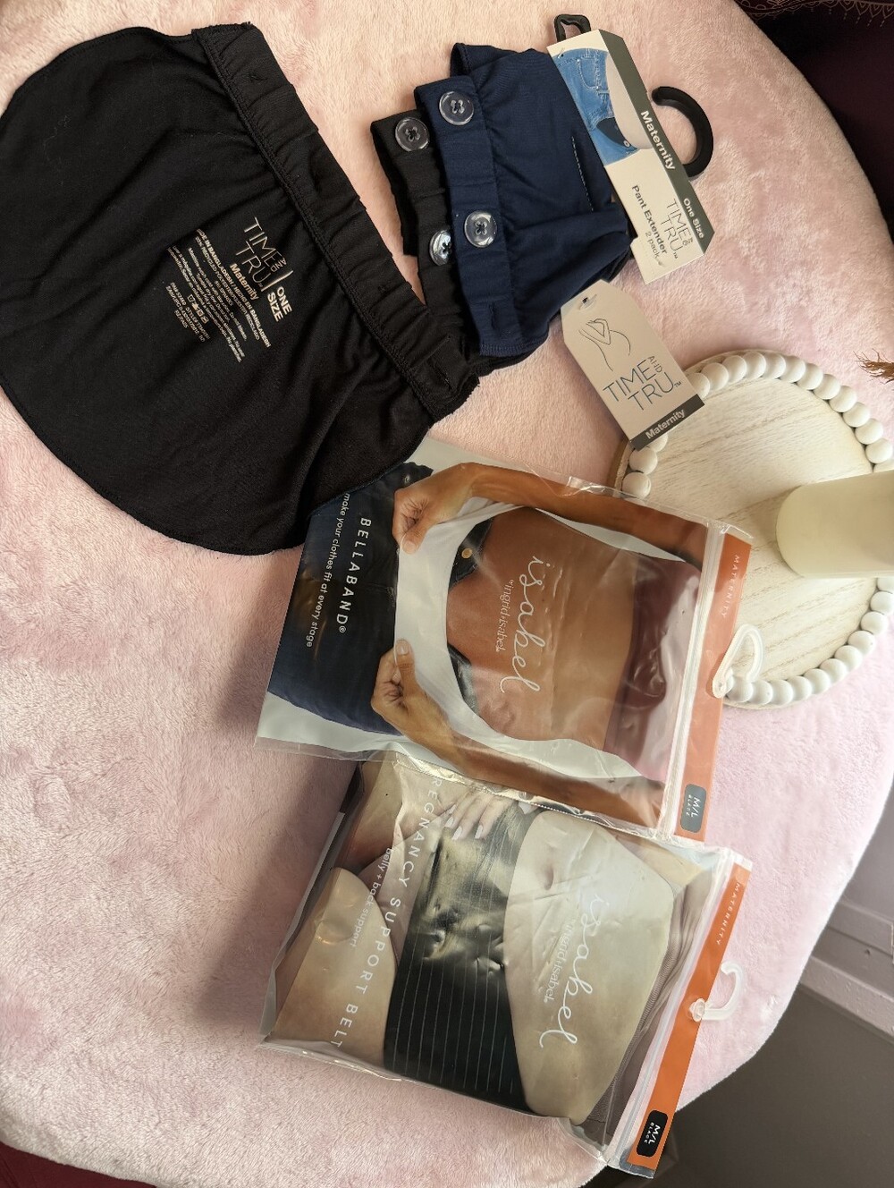 Black Maternity Belly Band + Support Belt + Pant Extenders
